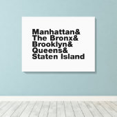 Vijf Boroughs ~ New York City Canvas Afdruk (Insitu (Houten vloer))