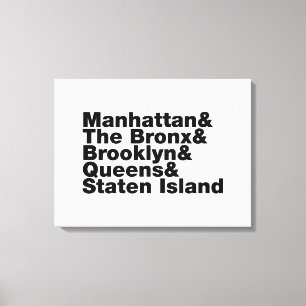 Vijf Boroughs ~ New York City Canvas Afdruk
