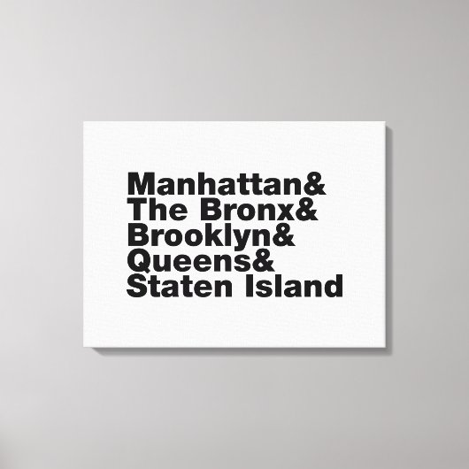 Vijf Boroughs ~ New York City Canvas Afdruk (Voorkant)
