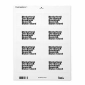 Vijf Boroughs ~ New York City Etiket (Full Sheet)