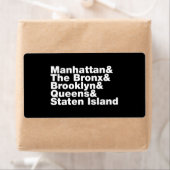 Vijf Boroughs ~ New York City Etiket (Insitu)
