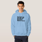 Vijf Boroughs ~ New York City Hoodie (Voorkant volledig)