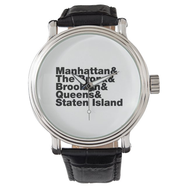 Vijf Boroughs ~ New York City Horloge (Voorkant)