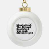 Vijf Boroughs ~ New York City Keramische Bal Ornament (Voorkant)