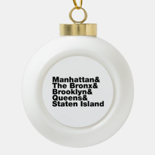 Vijf Boroughs ~ New York City Keramische Bal Ornament