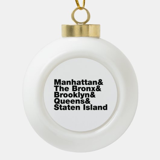 Vijf Boroughs ~ New York City Keramische Bal Ornament (Voorkant)