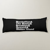 Vijf Boroughs ~ New York City Lichaamskussen (Achterkant)