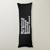 Vijf Boroughs ~ New York City Lichaamskussen (Achterkant (Verticaal))