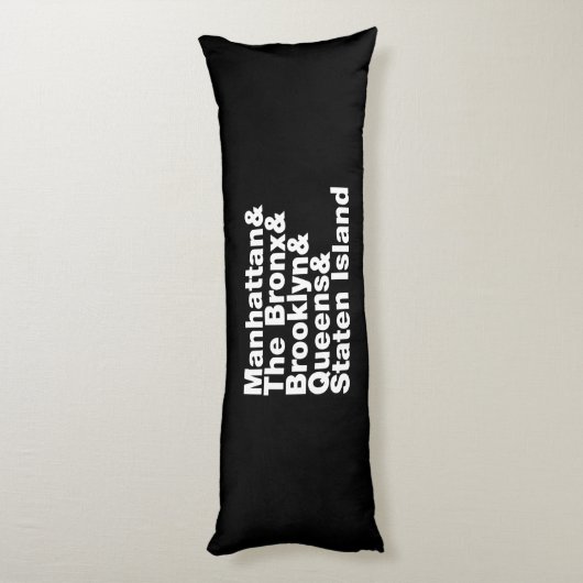 Vijf Boroughs ~ New York City Lichaamskussen (Achterkant (Verticaal))