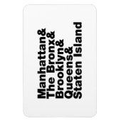 Vijf Boroughs ~ New York City Magneet (Verticaal)