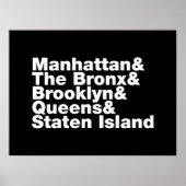 Vijf Boroughs ~ New York City Poster (Voorkant)