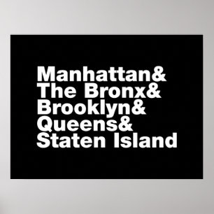 Vijf Boroughs ~ New York City Poster