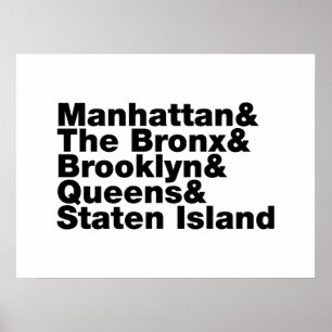 Vijf Boroughs ~ New York City Poster