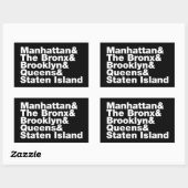 Vijf Boroughs ~ New York City Rechthoekige Sticker (Vel)