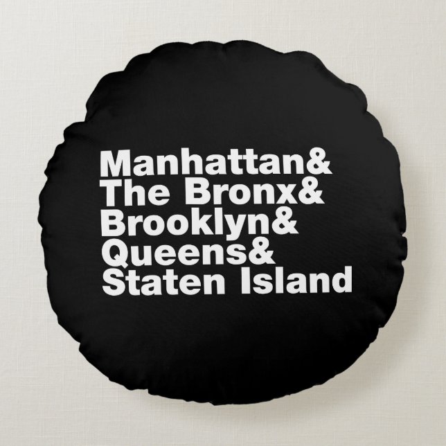 Vijf Boroughs ~ New York City Rond Kussen (Voorkant)