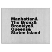 Vijf Boroughs ~ New York City Snijplank (Voorkant)