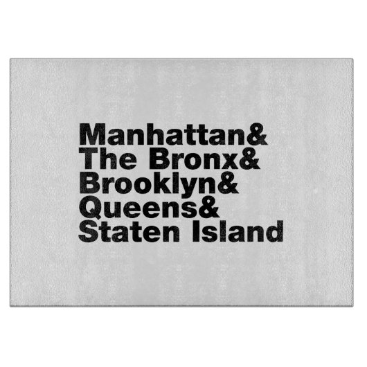 Vijf Boroughs ~ New York City Snijplank (Voorkant)