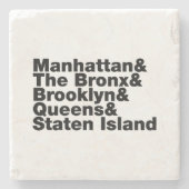 Vijf Boroughs ~ New York City Stenen Onderzetter (Voorkant)
