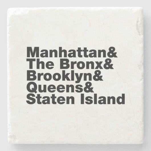 Vijf Boroughs ~ New York City Stenen Onderzetter (Voorkant)