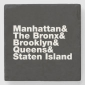 Vijf Boroughs ~ New York City Stenen Onderzetter (Voorkant)
