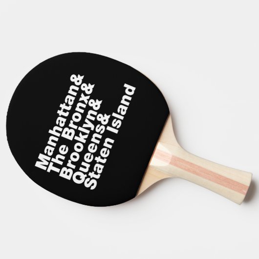 Vijf Boroughs ~ New York City Tafeltennisbatje (Zijkant)