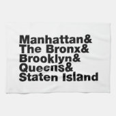 Vijf Boroughs ~ New York City Theedoek (Horizontaal)