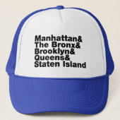 Vijf Boroughs ~ New York City Trucker Pet (Voorkant)