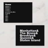 Vijf Boroughs ~ New York City Visitekaartje (Voorkant / Achterkant)