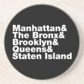 Vijf Boroughs ~ New York City Zandsteen Onderzetter (Voorkant)