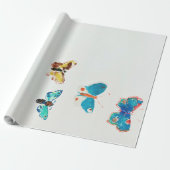 Vijf Butterflies, Redon Cadeaupapier (Uitgerold)