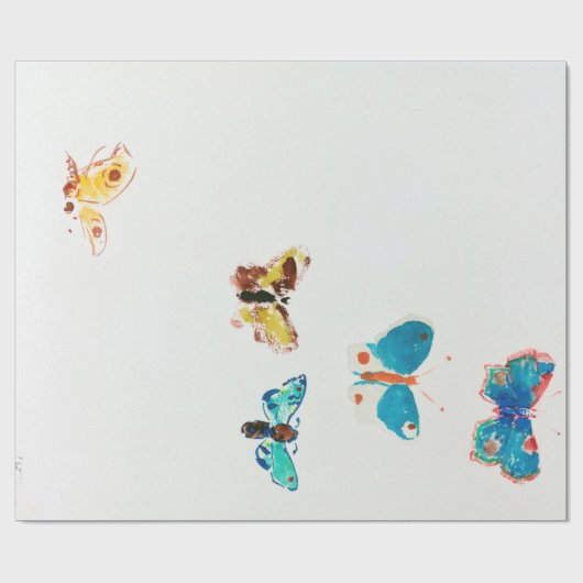 Vijf Butterflies, Redon Cadeaupapier (Vlak)