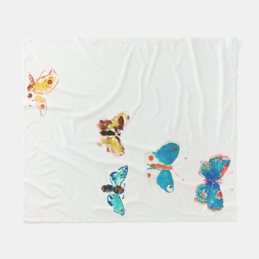 Vijf Butterflies, Redon Fleece Deken (Voorkant (Horizontaal))