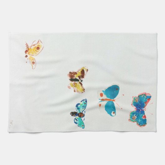 Vijf Butterflies, Redon Theedoek (Horizontaal)