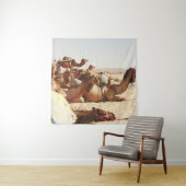 VIJF CAMELS OP VELD WANDKLEED (In situ)