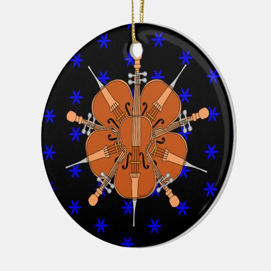 Vijf cello's keramisch ornament (Links)