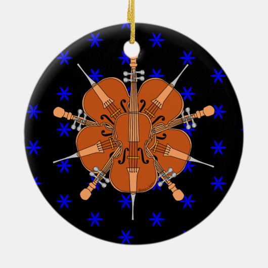 Vijf cello's keramisch ornament (Achterkant)