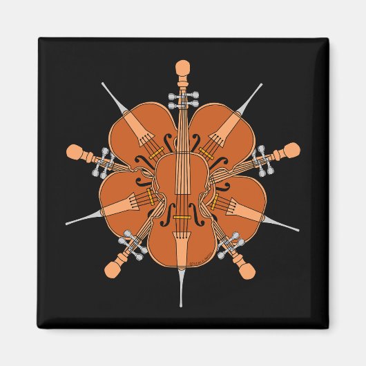 Vijf cello's magneet (Voorkant)