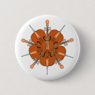 Vijf cello's ronde button 5,7 cm