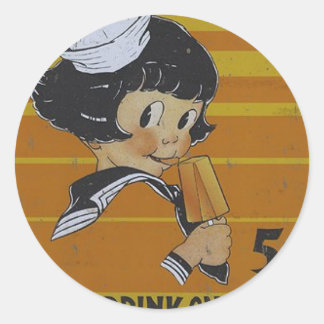Vijf cent ijsjes ronde sticker