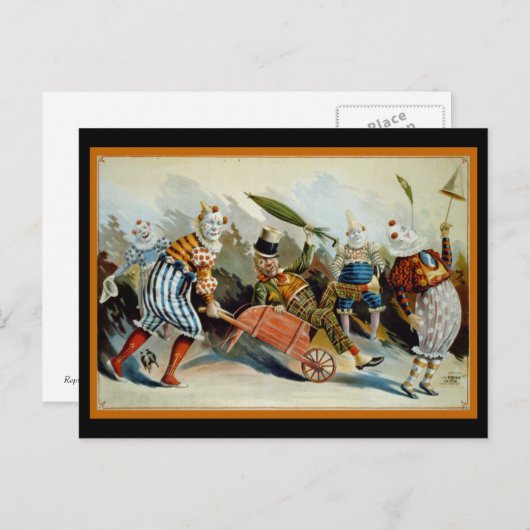 Vijf Clowns Briefkaart (Voorkant / Achterkant)