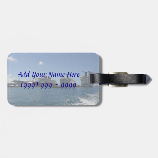 Vijf cruiseschepen aangepast bagagelabel (Achterkant horizontaal)