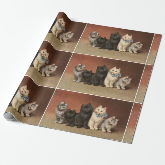 Vijf Cute Kittens-opvulpapier Cadeaupapier (Uitgerold)