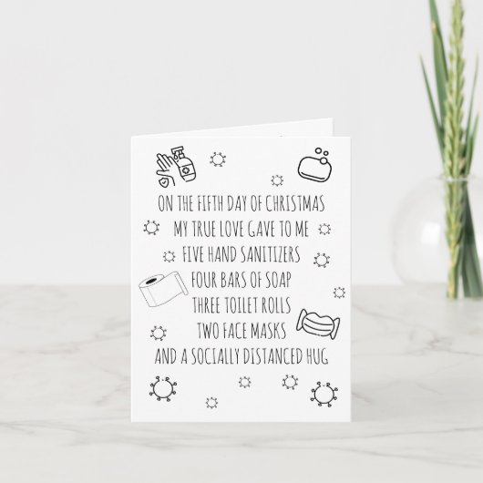 Vijf dagen van Covid-kerst Feestdagen Kaart (Voorkant)