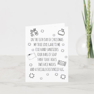 Vijf dagen van Covid-kerst Feestdagen Kaart