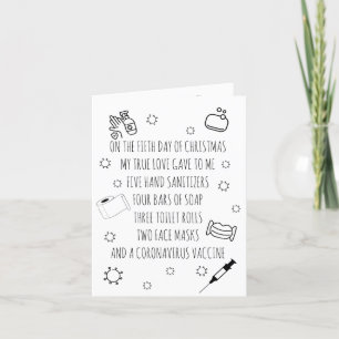 Vijf dagen van Covid-kerst Feestdagen Kaart