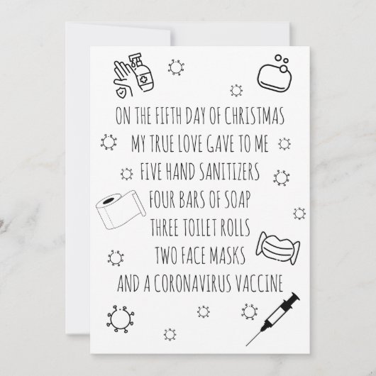 Vijf dagen van Covid-kerst Feestdagenkaart (Voorkant)