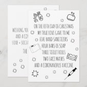 Vijf dagen van Covid-kerst Feestdagenkaart (Voorkant / Achterkant)