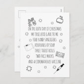 Vijf dagen van Covid-kerst Feestdagenkaart (Voorkant / Achterkant)