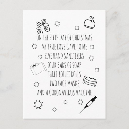 Vijf dagen van Covid-kerst Feestdagenkaart (Voorkant)