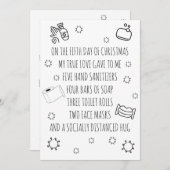 Vijf dagen van Covid-kerst Feestdagenkaart (Voorkant / Achterkant)